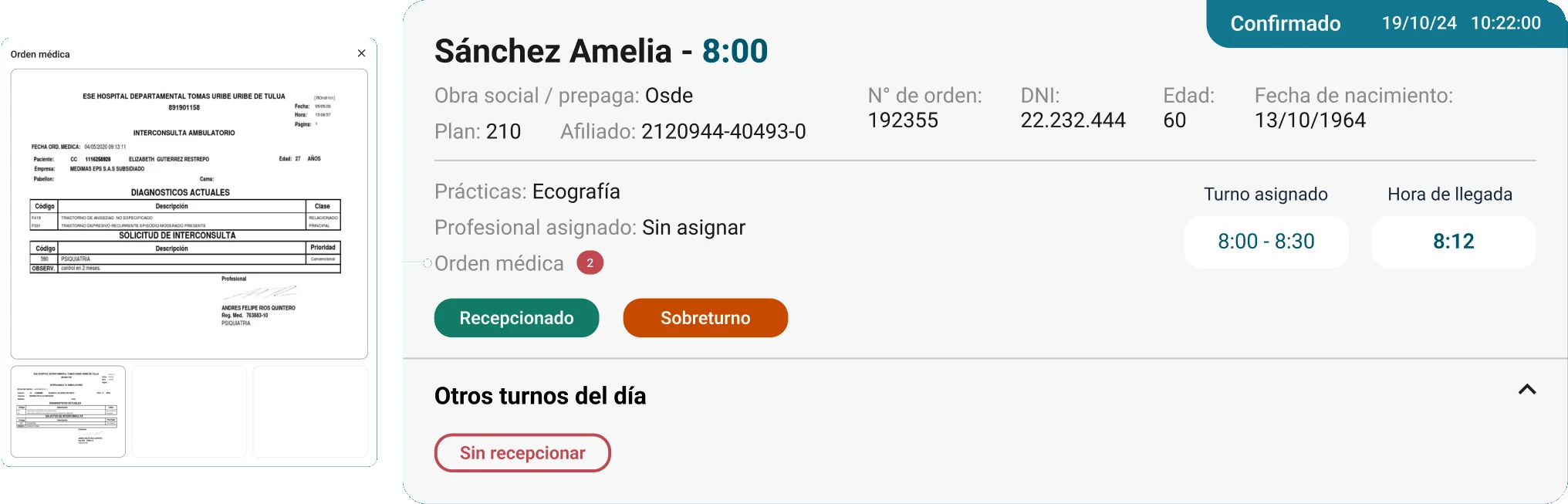 Pantalla de información del paciente rediseñada