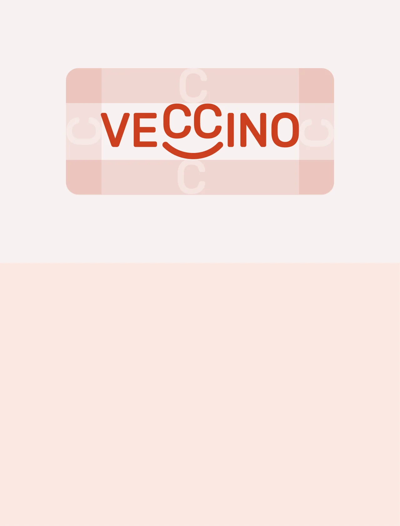 Logotipo de Veccino sobre fondo rosado
